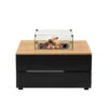 Cosipure 100 Square Fire Pit Black And Teak With Glass -Weber 18 539 BK TK With Glass 72078.1643731364