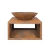 Moho Oxidised Firepit With Steel Stand, (H:55 X W:75 X D:75cm)