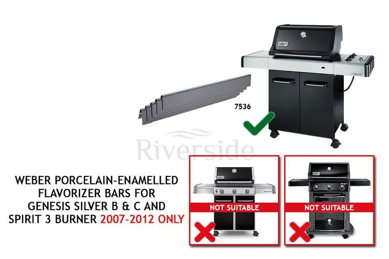 Weber® Porcelain-Enamelled Flavorizer Bars For Genesis® Silver B & C And Spirit 3 Burner - Image 2